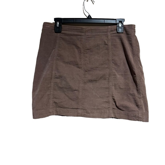 Free People Brown Corduroy Mini Skirt Size 12 - Picture 3 of 10